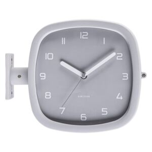 Szary zegar ścienny Karlsson Slides, 29x24,5 cm