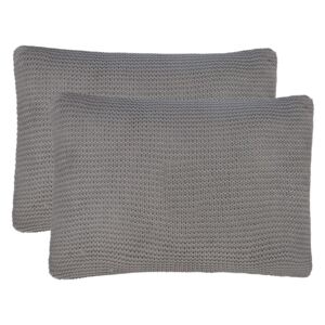 2 poduszki, bawełna o grubym splocie, 60x40 cm, ciemnoszare
