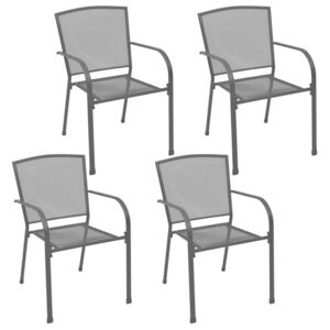 Krzesła ogrodowe, 4 szt., z siatką, stal, antracytowe