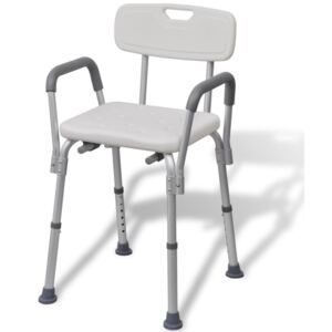 Krzesło pod prysznic z aluminium, białe