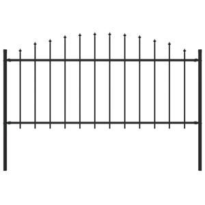 Panel ogrodzeniowy z grotami (0,5-0,75) x 1,7 m, stal, czarny