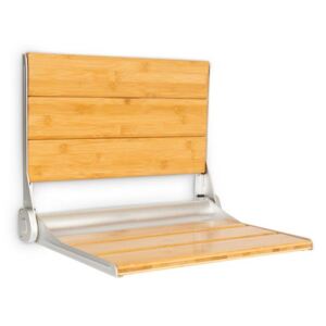 OneConcept Arielle Deluxe, siedzisko prysznicowe, bambus, aluminium, składane, maks. 160 kg, drewno