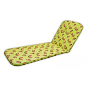 Poduszka na leżak SCALA LIEGE - zielona z kwiatami