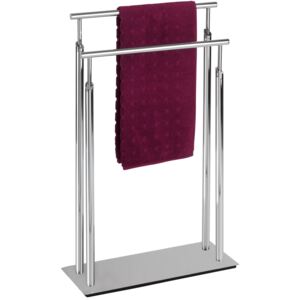 Łazienkowy stojak na ręczniki LISBOA - 2 ramienny,drabinka na ręczniki w kolorze srebrnym, WENKO