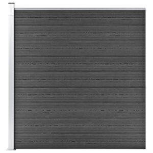 Panel ogrodzeniowy, WPC, 175x186 cm, czarny