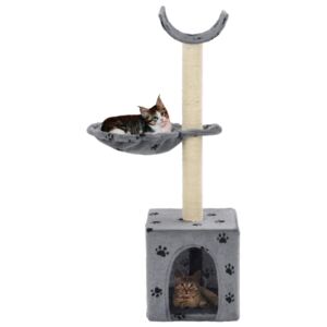Drapak dla kota z sizalowymi słupkami, 105 cm, szary w łapki