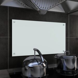 Panel ochronny do kuchni, biały, 70x40 cm, szkło hartowane