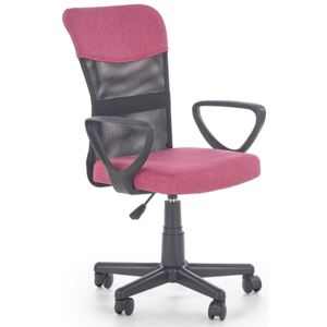 Fotel obrotowy ELIOR Chester, różowo-czarny, 52x59x81-91 cm