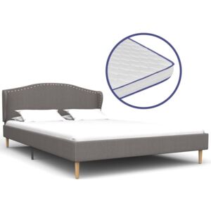 Łóżko tapicerowane z materacem PERVOI, szare, 140x200 cm