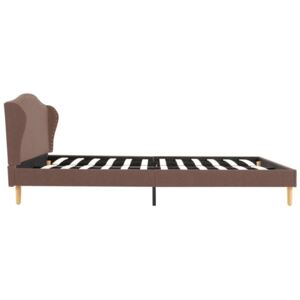 Rama łóżka tkaninowa z materacem PERVOI, brązowa, 140x200 cm