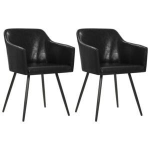 Krzesła do jadalni PERVOI, czarne, 2 szt., 54x54,5x81 cm