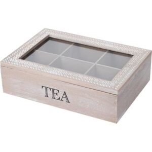 Herbaciarka z 6 przegródkami, szkatułka na herbatę