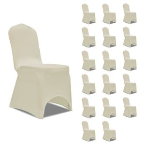 Elastyczne pokrowce na krzesła, kremowe, 18 szt