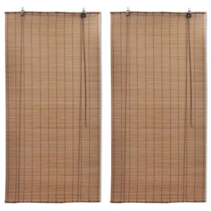 Bambusowe rolety, 2 szt., 120 x 220 cm, brązowe