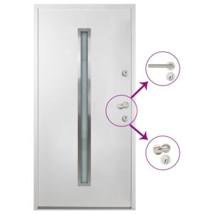 Aluminiowe drzwi zewnętrzne, białe, 90 x 200 cm
