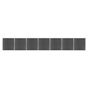 Zestaw ogrodzeniowy z WPC, 1218x186 cm, czarny