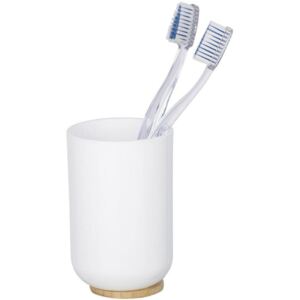Kubek na szczoteczkę do zębów, pojemnik łazienkowy z tworzywa sztucznego i bambusa - WENKO