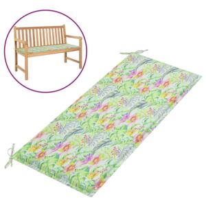 Poduszka na ławkę ogrodową, w liście, 120x50x4 cm, tkanina