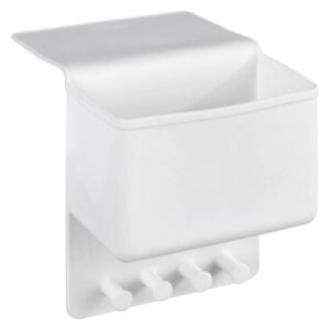 Organizer łazienkowy, praktyczne pudełko z czterema haczykami do wykorzystywania w każdym pomieszczeniu mieszkania