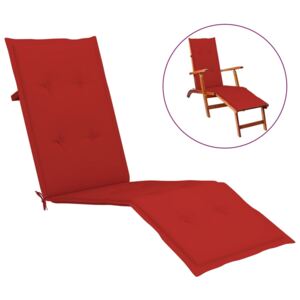 Poduszka na leżak, czerwona, (75+105)x50x4 cm