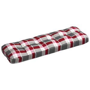 Poduszka na sofę ogrodową, czerwona krata, 120x40x12 cm