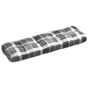 Poduszka na sofę ogrodową, szara krata, 120x40x12 cm, tkanina