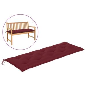Poduszka na ławkę ogrodową, winna czerwień, 150x50x7cm, tkanina