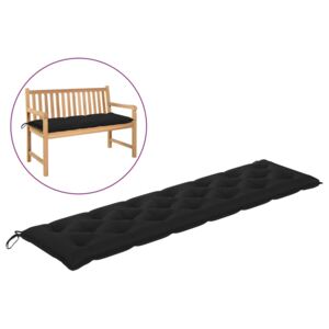 Poduszka na ławkę ogrodową, czarna, 200x50x7 cm, tkanina