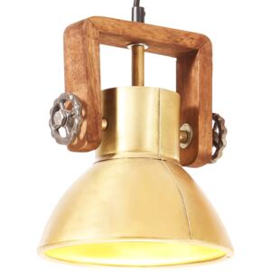 Industrialna lampa wisząca, 25 W, mosiężna, okrągła, 19 cm, E27