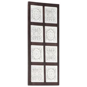 Ręcznie rzeźbiony panel ścienny, MDF, 40x80x1,5 cm, brąz i biel