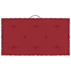 Poduszka na podłogę lub paletę, burgundowa, 73x40x7 cm, bawełna