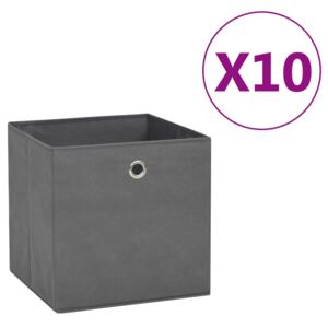 Pudełka z włókniny, 10 szt., 28x28x28 cm, szare