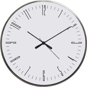 Zegar z cichym mechanizmem Ø 33 cm, biały