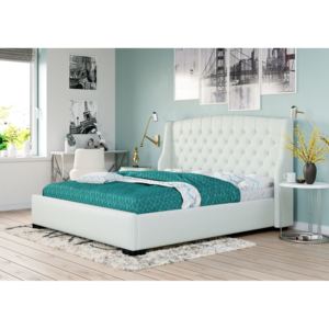 Łóżko tapicerowane do sypialni 140x200 1177 białe