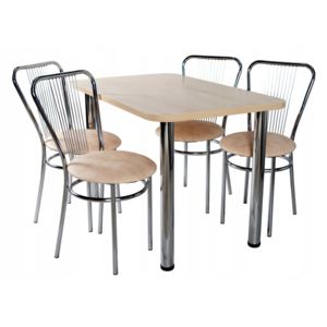 Zestaw kuchenny stół 65x100 + 4 krzesła vega, pufa