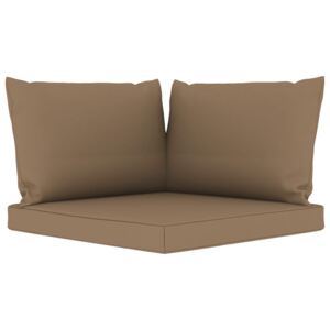 Poduszki na sofę z palet, 3 szt., kolor taupe, tkanina