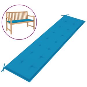 Poduszka na ławkę ogrodową, niebieska, 200 x 50 x 4 cm