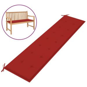 Poduszka na ławkę ogrodową, czerwona, 200 x 50 x 4 cm