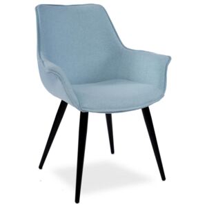 Tapicerowane krzesło FABIO błękitne - czarne nogi