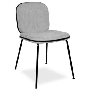 Tapicerowane krzesło HUGO szare - czarna podstawa