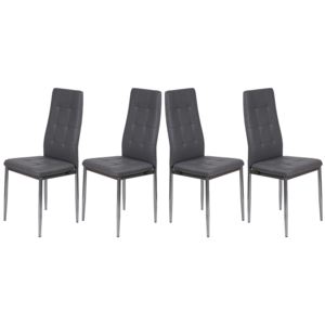 4 krzesła tapicerowane k1 popiel krata nogi srebrne