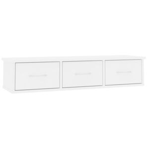 Półka ścienna z szufladami Toss - biała 18,5x90x26