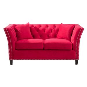 Sofa DEKORIA, Chesterfield Modern Velvet Raspberry, 2osobowa, 172x87x82 cm