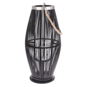 Latarnia bambusowa ze szkłem Delgada ciemnobrązowy, 59 x 29 cm