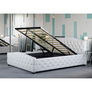 Łóżko z materacem tapicerowane 140x200 sf892b białe