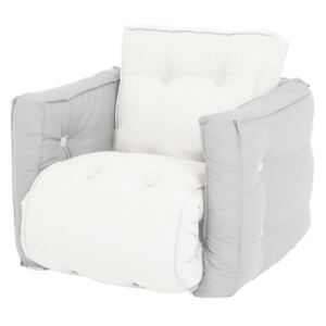 Dziecięcy jasnoszary fotel rozkładany Karup Design Mini Dice Light Grey
