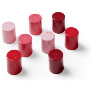 8 Pojemniczków do soli i pieprzu Authentics Eiko różowo - czerwone