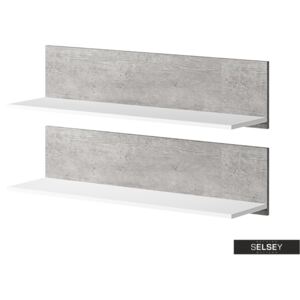 Zestaw dwóch półek Dexter biała z elementami beton Colorado