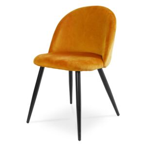 Krzesło tapicerowane SOLO - miodowy / noga czarna