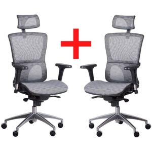 Krzesło biurowe LEXI 1+1 GRATIS, szare